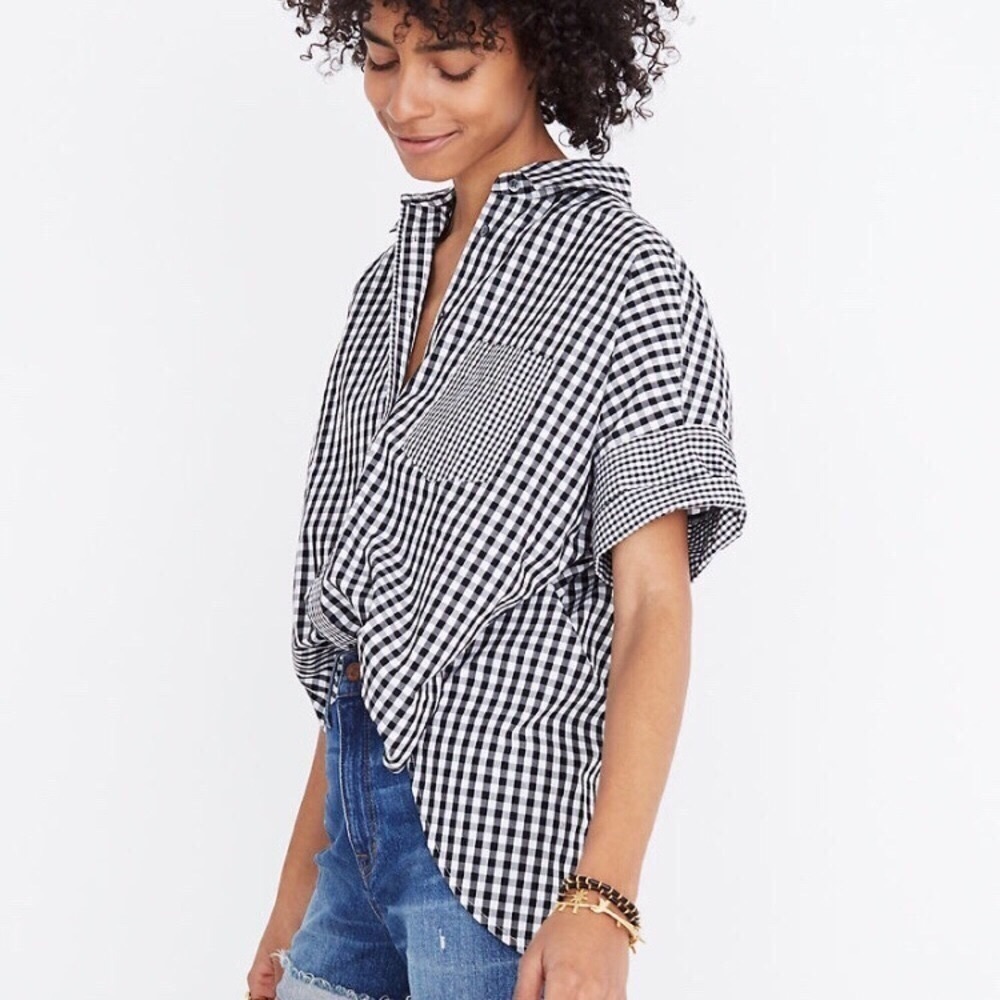 Madewell Gingham-Play Button Down Top - image 6
